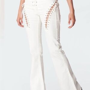 Edikted Flared White Jeans